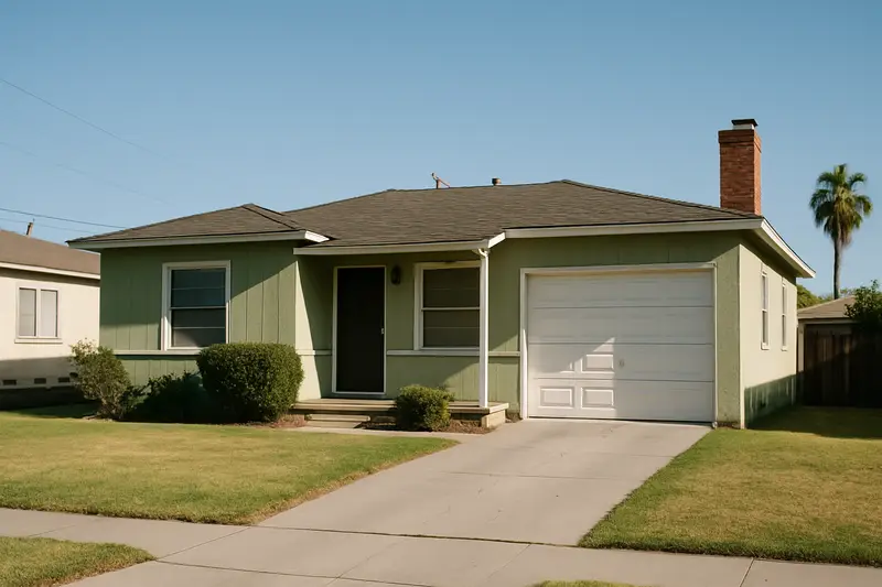 1950s single-story ranch home with an attached garage in Norwalk